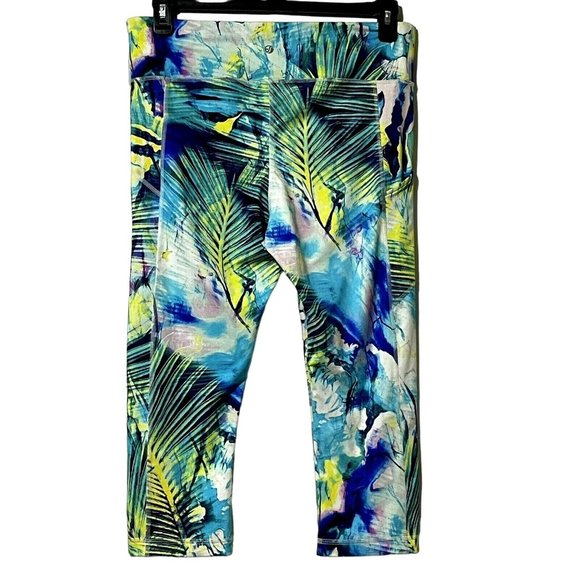 Soma Sport Size L bright multi-color cropped leggings pocket athletic wear - Picture 5 of 7